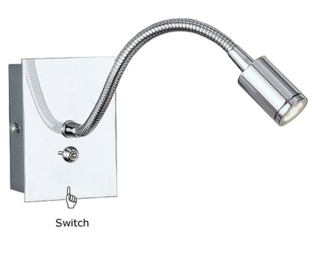 Franklite 1 Light LED Bedside Reading Wall Light WB930