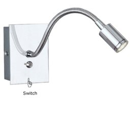Franklite 1 Light LED Bedside Reading Wall Light WB930