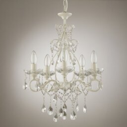 Laura Ashley Shamley 5 Light Ceiling Chandelier In Matt White Finish