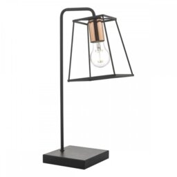 Dar TOW4122 Tower 1 Light Table Lamp In Black And Copper