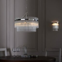 Endon 104112 Marietta 5 Light Ceiling Pendant Light In Bright Nickel With Clear Glass