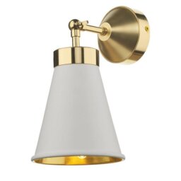 David Hunt Lighting HYD07 Hyde One Light Wall Light In Brass With Arctic White Metal Shade