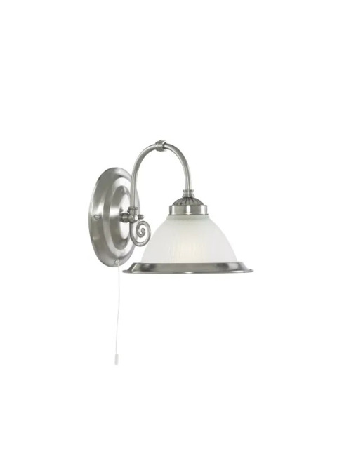 Searchlight 1041-1 American Diner 1 Light Wall Light In Satin Silver.