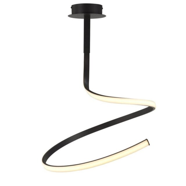 M5829 Nur LED Single Spiral Semi Flush Dimmable Ceiling Light In Brown Oxide