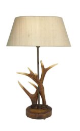 David Hunt Lighting ANT4129 + LEX1501/WH Antler Table Lamp Taupe/White Shade