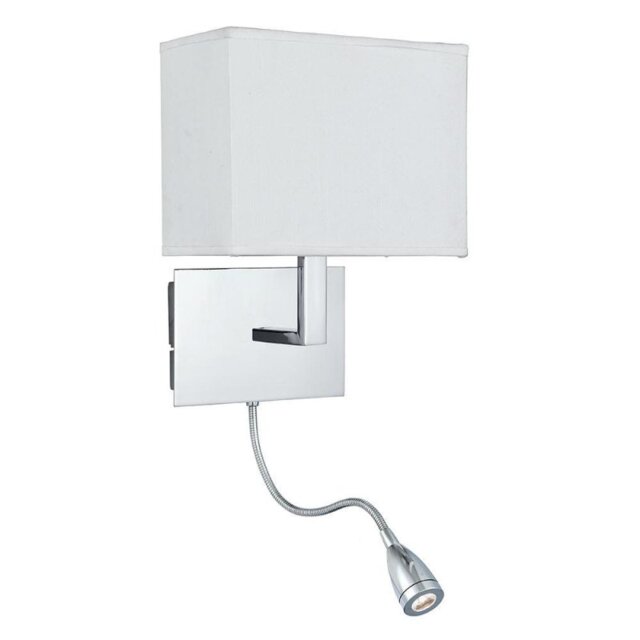 Searchlight 6519CC Chrome Switched Wall Light with Flexible LED Lamp