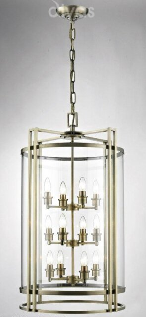 Diyas IL31095 Eaton 12 Light Ceiling Pendant Light in Antique Brass