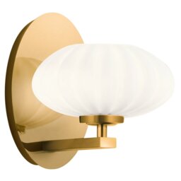 Quintiesse QN-PIM1-FXG Pim Single Wall Light In Fox Gold With Opal Glass Shade