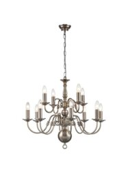 Franklite Holandesa 12 Way Flemish Ceiling Light In Pewter Finish
