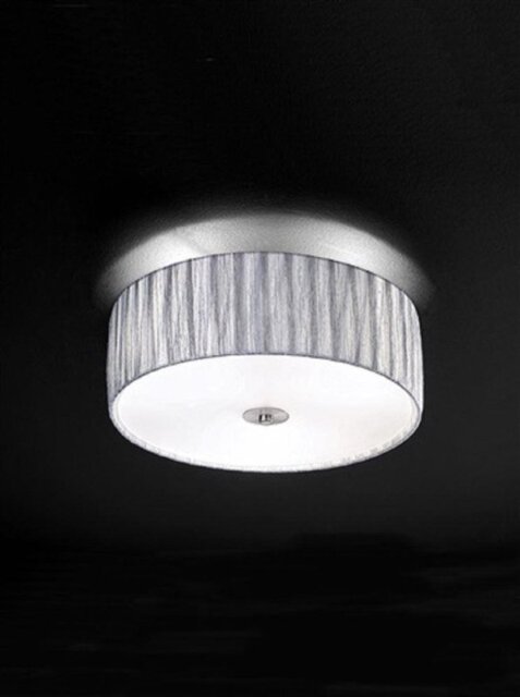 Franklite FL2283/3 Medium Satin Nickel and Silver Flush Ceiling Light