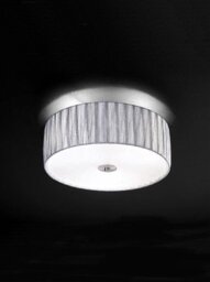 Franklite FL2283/3 Medium Satin Nickel and Silver Flush Ceiling Light