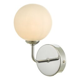Dar Lighting FEY0750-02 Feya 1 Light Wall Light In Polished Chrome With Opal Glass