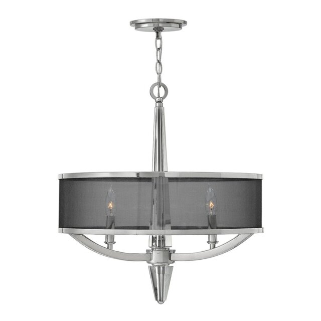 Quintiesse QN-ASCHER-3P Ascher 3 Ceiling Light Pendant With Black Organza Shade