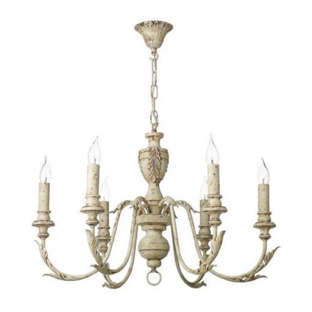 David Hunt Lighting EMI0655 Emile 6 Light Pendant Ceiling Light In Rustic French, Fitting Only