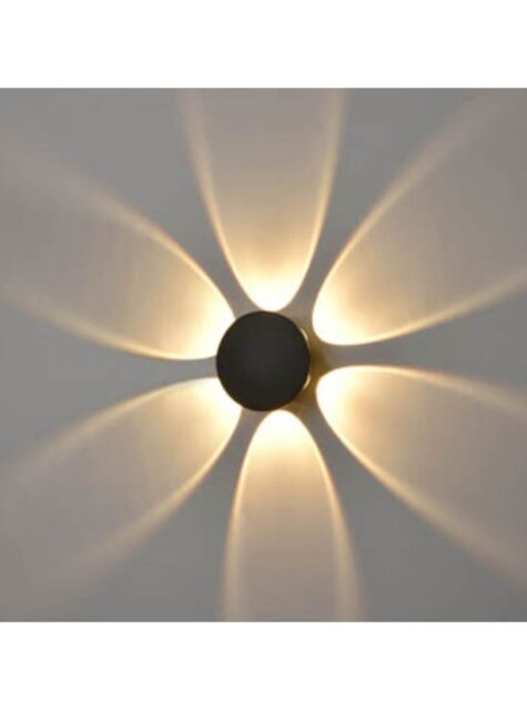 Franklite EXT6627 Aura Outdoor Round Wall Light In Black Finish IP54