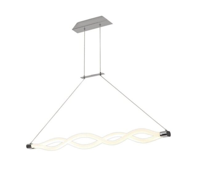Mantra M6612 Sahara II 40 Watt LED Pendant Light In Polished Chrome And Opal White