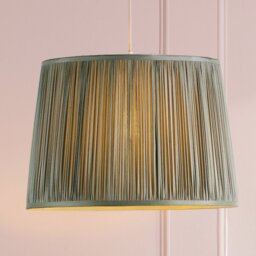 Laura Ashley Hemsley Green 100% Silk Tapered Drum Shade 40cm/16 inch LA3756667-Q