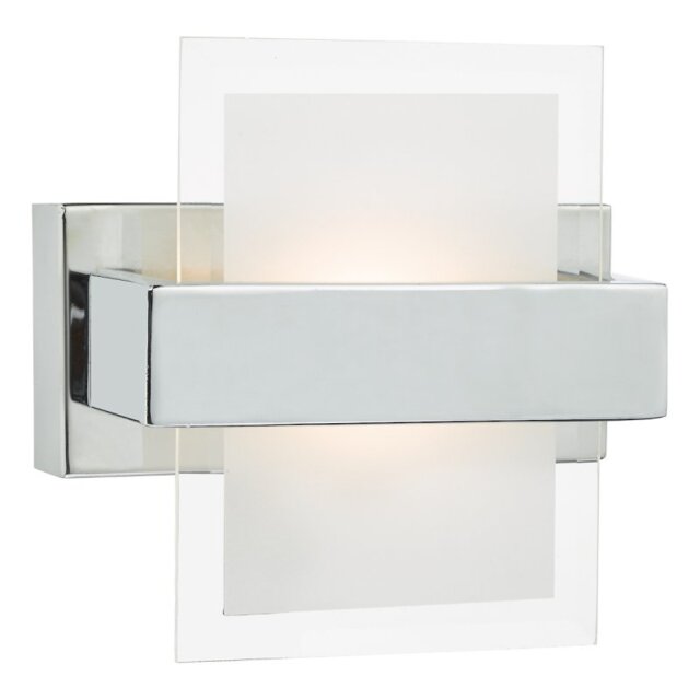 Dar APT0750 Apt 1 Light Wall Light In Polished Chrome And Glass