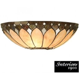Interiors 1900 63973 Brooklyn Tiiffany 2 Light Large Flush Ceiling Light In Cream