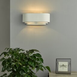 Dar Lighting Lando Art Deco Ceramic Wall Washer In White Finish