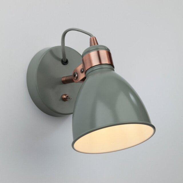 Dar FRE0739 Frederick 1 Light Wall Light In Grey