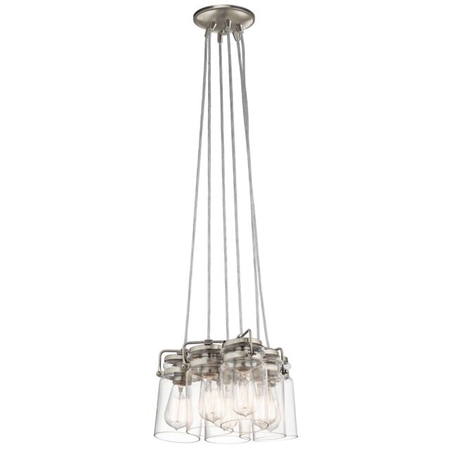 Elstead KL/BRINLEY6 NI Brinley 6 Light Ceiling Pendant Light In Brushed Nickel