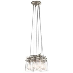 Elstead KL/BRINLEY6 NI Brinley 6 Light Ceiling Pendant Light In Brushed Nickel