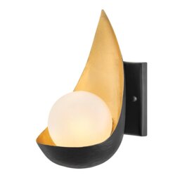 Quintiesse QN-REN1 Ren Modern Wall Light In Black And Gold Finish