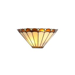 Shadow 2 Light Wall Light With Amber, Cream And Black Shade