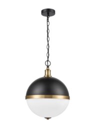 Franklite Harriet 3 Light Ceiling Pendant Light In Black And Gold Finish PCH221