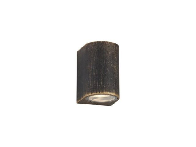 Poole 1 Light Outdoor Curved Wall Light In Black And Gold