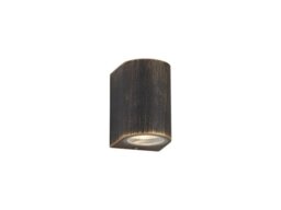 Poole 1 Light Outdoor Curved Wall Light In Black And Gold