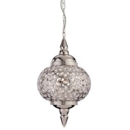 Firstlight 8648CH Taj One Light Ceiling Pendant Light In Chrome With Clear Acrylic Detail