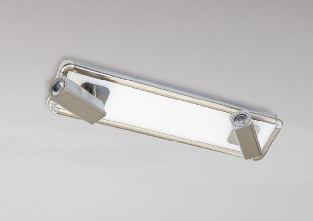 Mantra M5254 Ibiza 2 Light LED Flush Ceiling Spotlight In Satin Nickel