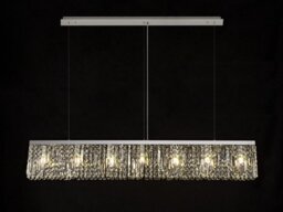 Baden 138 x 9cm Linear Pendant Chandelier In Polished Chrome Finish With Crystal Glass