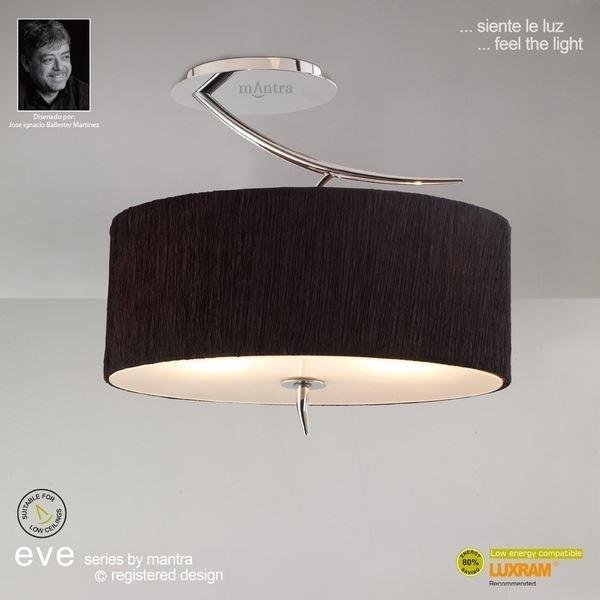 M1132/BS Eve 2 Light Oval Chrome Semi-Flush With Black Shade
