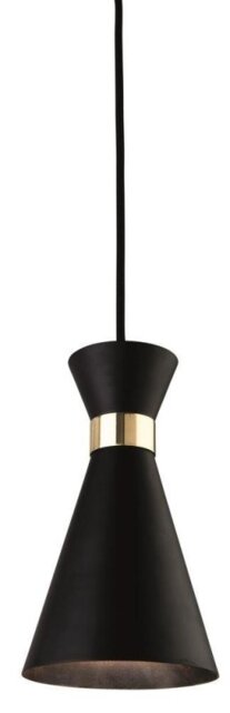 Firstlight 7680BK Ohio 1 Light Ceiling Pendant In Black With Brass