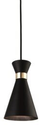 Firstlight 7680BK Ohio 1 Light Ceiling Pendant In Black With Brass