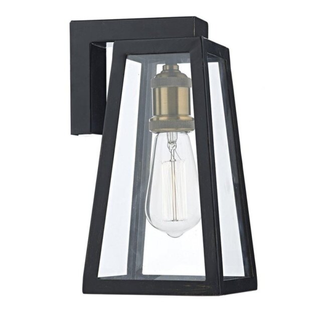 Dar DUV1522 Duval 1 Light Matt Black Outdoor Wall Light IP43