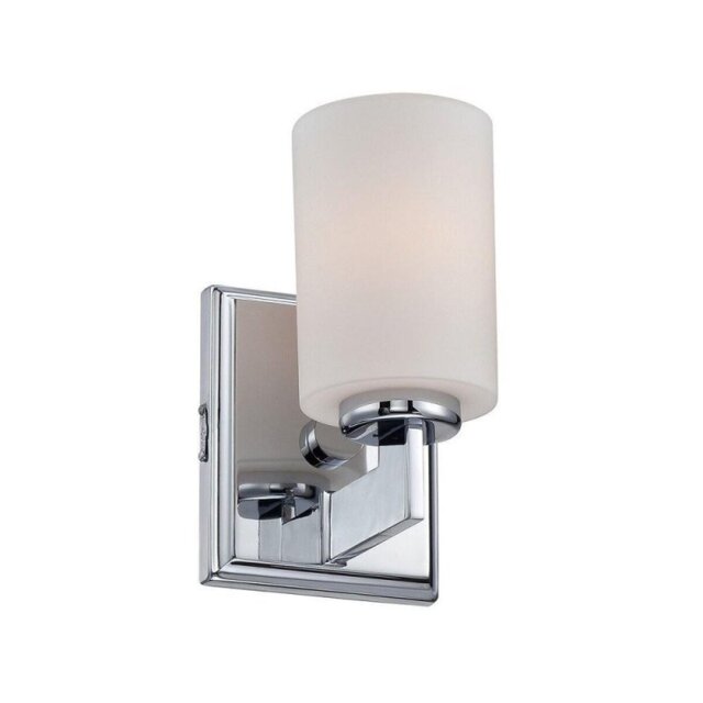 QZ/TAYLOR1S BATH Taylor 1 Light Small Bathroom Wall Light In Polished Chrome