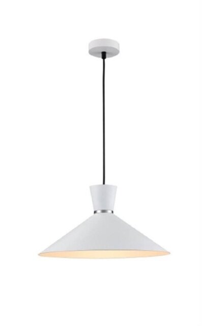 Franklite PCH213 Happy 1 Light Large Ceiling Pendant In Satin White - Dia: 400mm