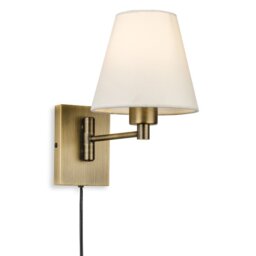 Firstlight 6891BZ Plug-in Switched Wall Light In Bronze Finish With Cream Shade