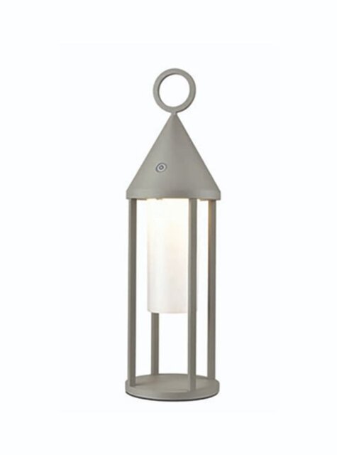 Franklite Flow Dimmable LED Outdoor Lantern Table Lamp In Silver Finish EXT6641
