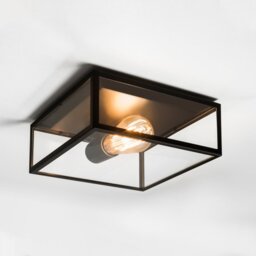 Astro 1353001 Bronte Outdoor Ceiling Light in Black Finish With Clear Glass