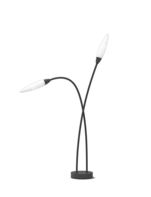 Mantra M6545 Espiga 2 Light Outdoor Floor Light In Anthracite And Opal White