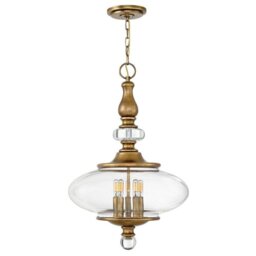 HK/WEXLEY/5PHB Wexley 5 Light Ceiling Pendant Light In Heritage Brass