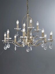 Franklite FL2299/12 Willow 12 Light Bronze and Crystal Chandelier