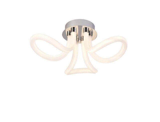 Mantra M6616 Knot LED II Semi Flush Ceiling Light In Polished Chrome And Opal White - Dia: 620mm