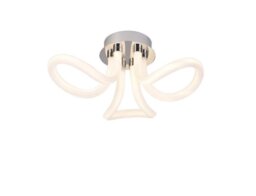 Mantra M6616 Knot LED II Semi Flush Ceiling Light In Polished Chrome And Opal White - Dia: 620mm