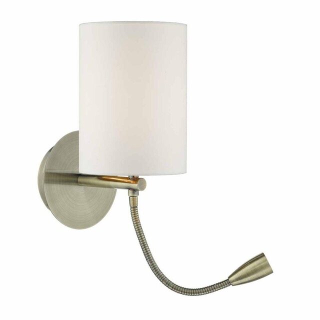 Dar FET0775 Feta 1 Light Wall Light In Antique Brass - Fitting Only